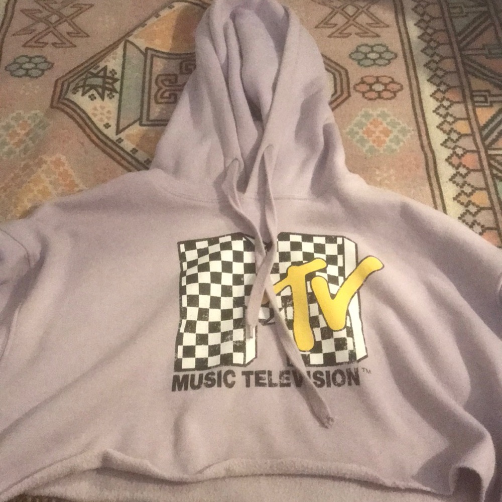 Small purple cropped hoodie